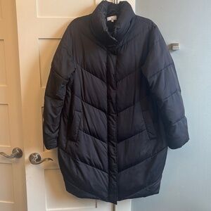Universal Standard for J. Crew large black long puffer coat